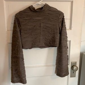 Turtle Neck Cropped Long Sleeve